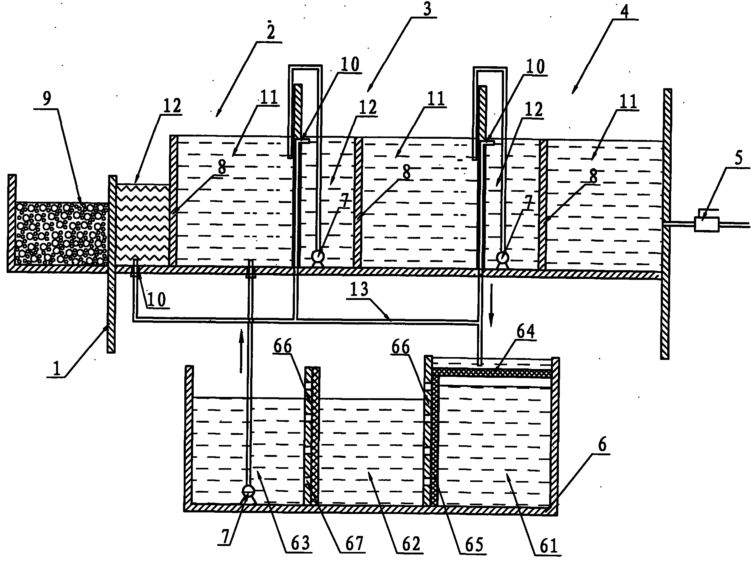 Multilevel circulating cleaning equipment for solar cell silicon wafers