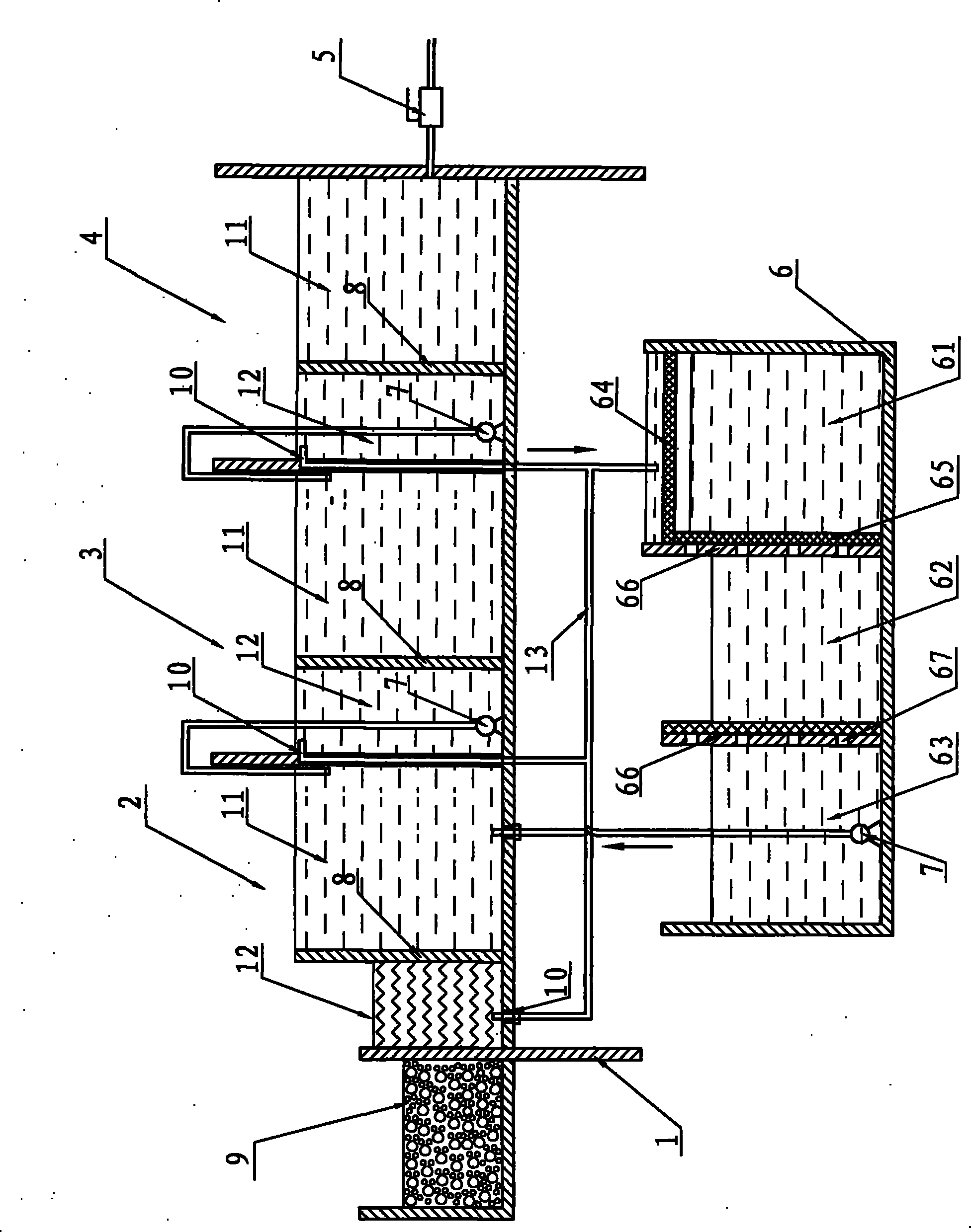 Multilevel circulating cleaning equipment for solar cell silicon wafers