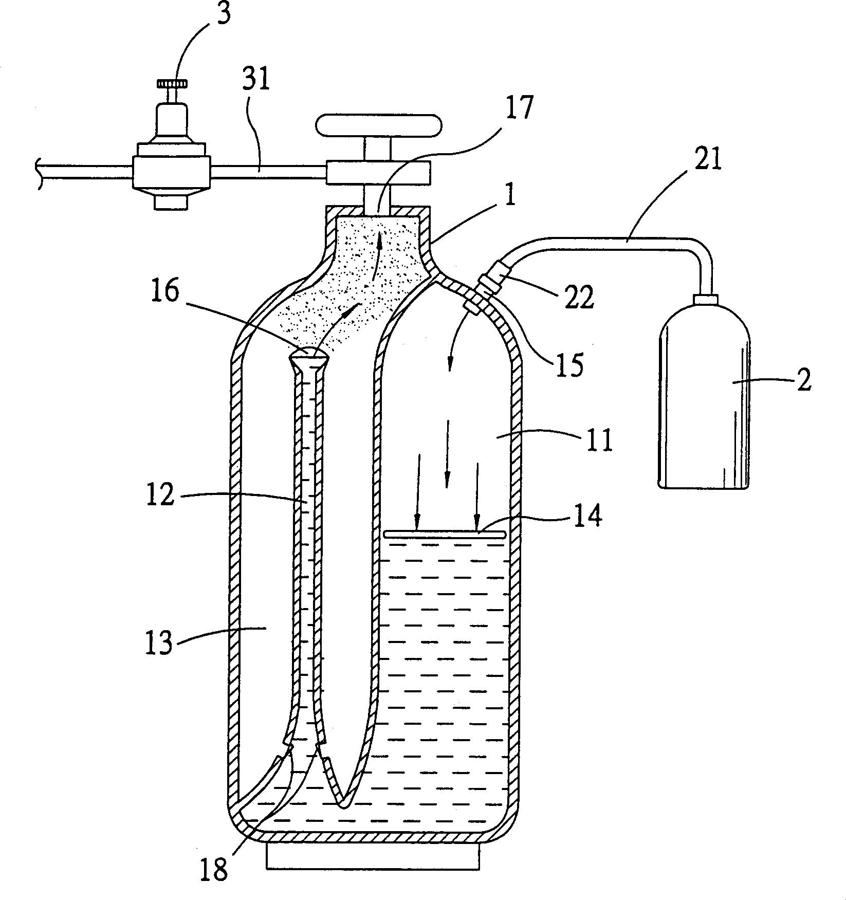 Gas supplying device