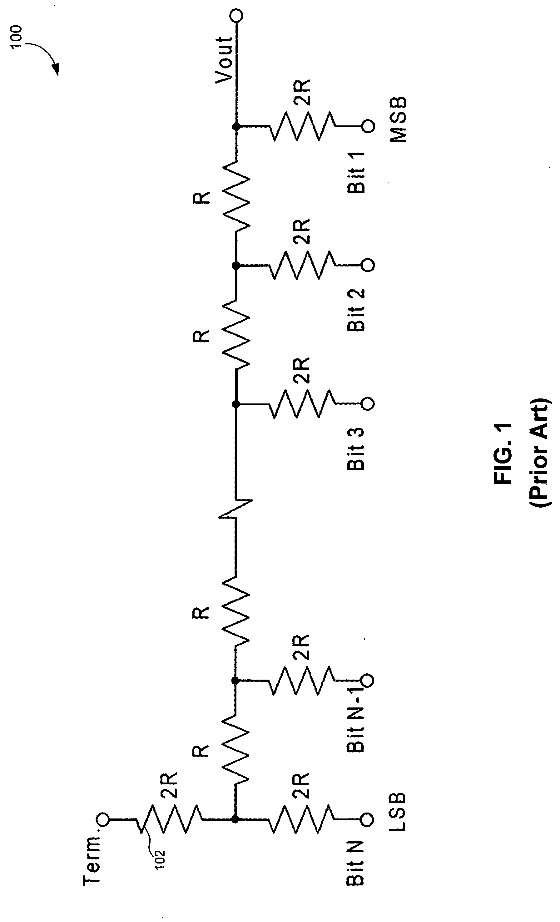 Delay equalized z/2z ladder for digital to analog conversion