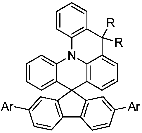 Spiro-structured organic electroluminescent composition and preparation method thereof