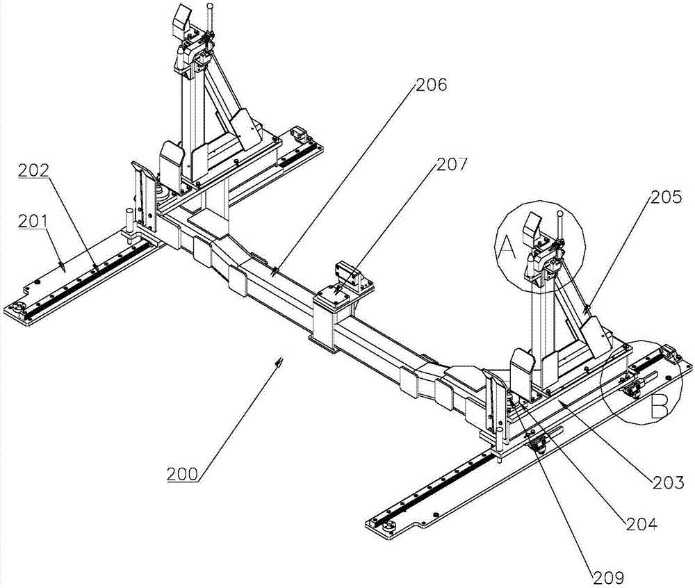 Side body clamp flexible conveying and switching system