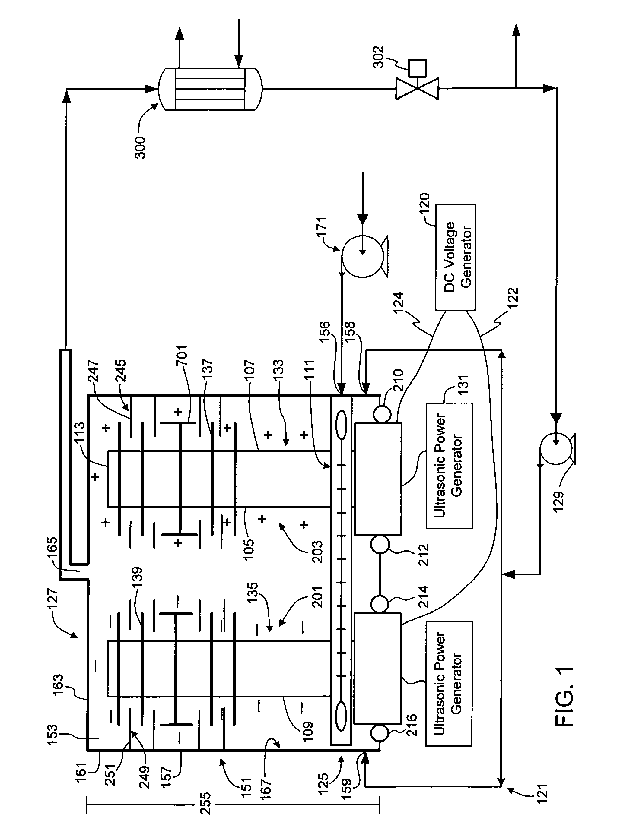 Ultrasonic treatment chamber for treating hydrogen isotopes