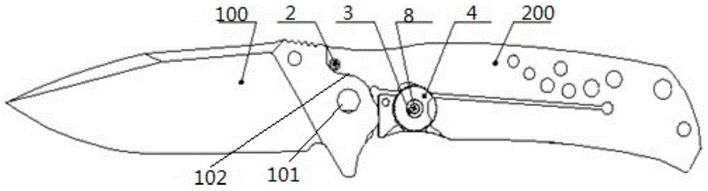 Integral wire lock safety device for folding knives