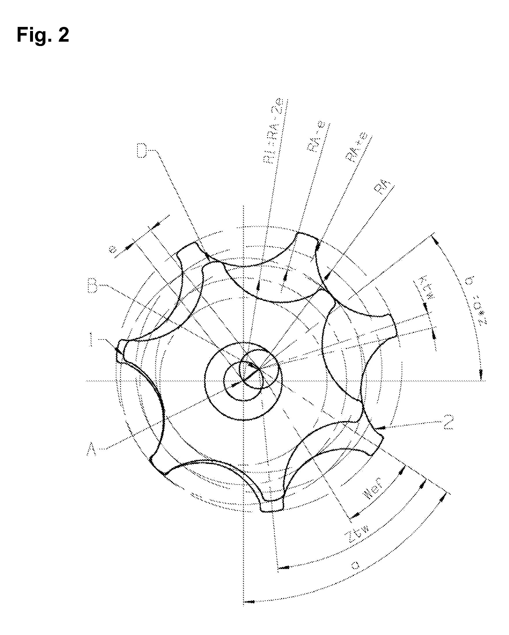 Method for producing the tooth shape of the inner and outer ring of an annular gear machine and toothed ring produced by means of said method