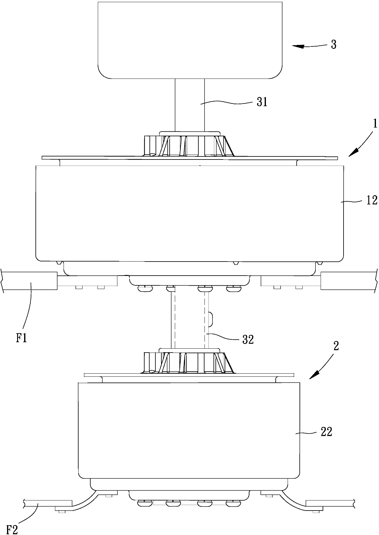 Dual motor and fan with dual motor