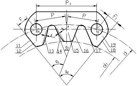 Unidirectional high-precision meshed-transmission toothed chain board for conveying chains