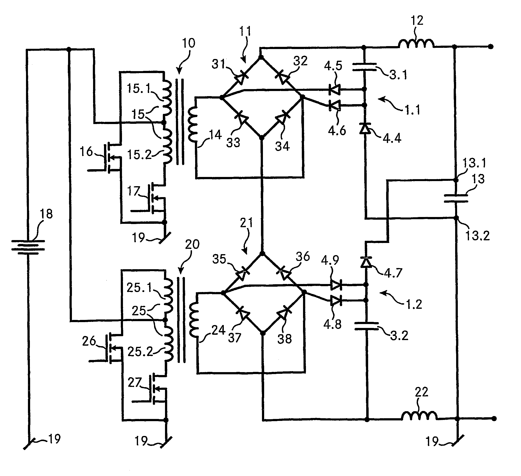 Switching power supply with a snubber circuit