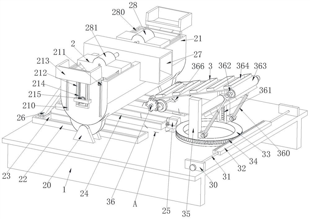 Stirring and conveying integrated system for commercial concrete