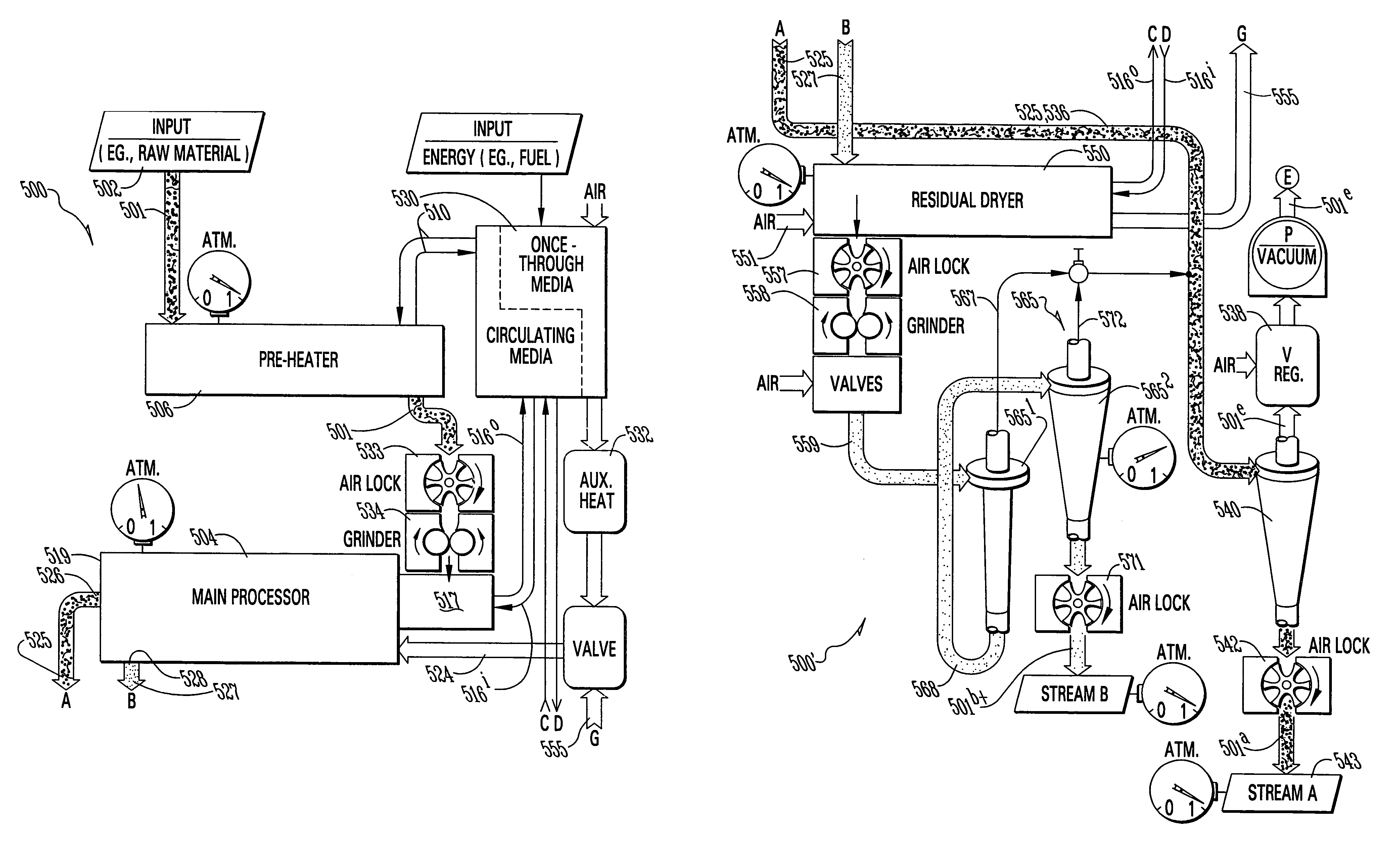 Vacuum treatment of waste stream with anti-incrustation measures