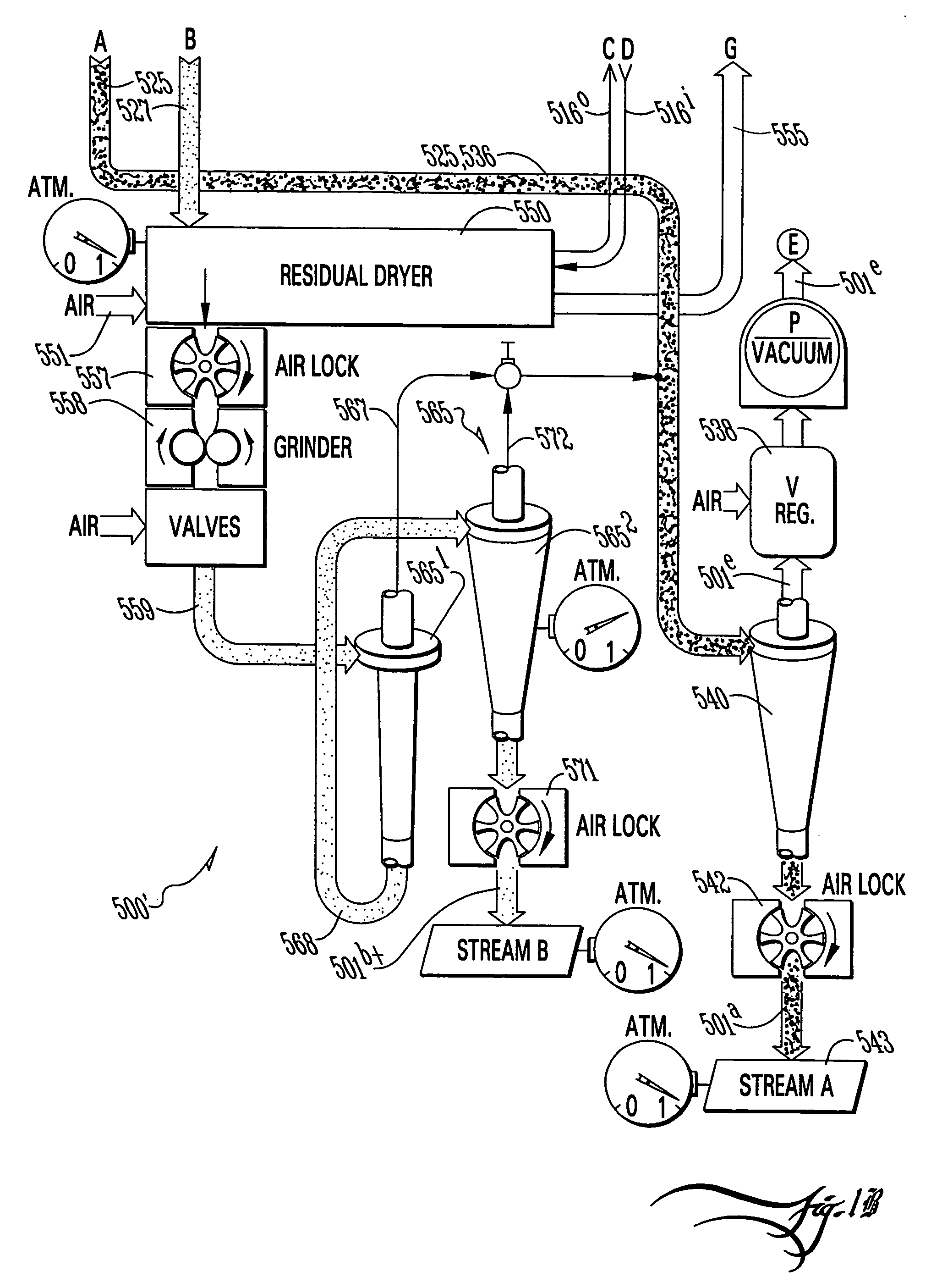 Vacuum treatment of waste stream with anti-incrustation measures