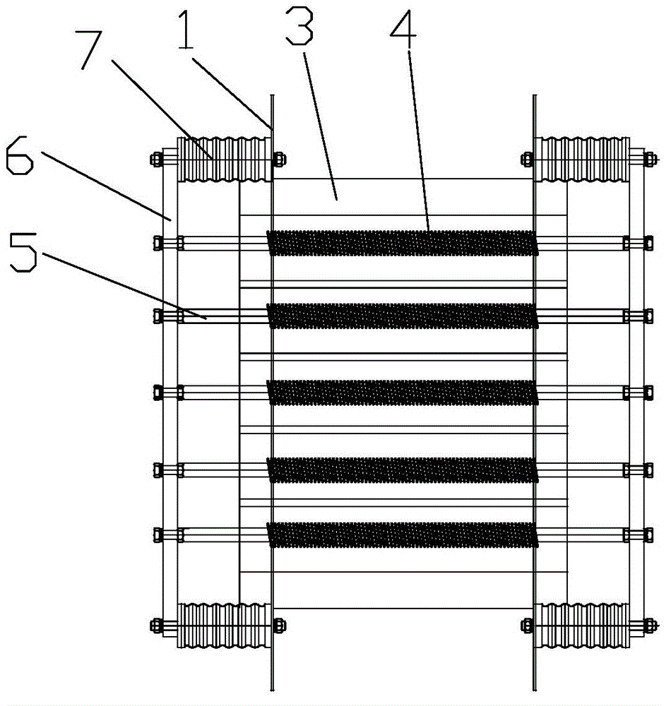 Structure for fixing stainless steel tubes in waste gas treatment tube