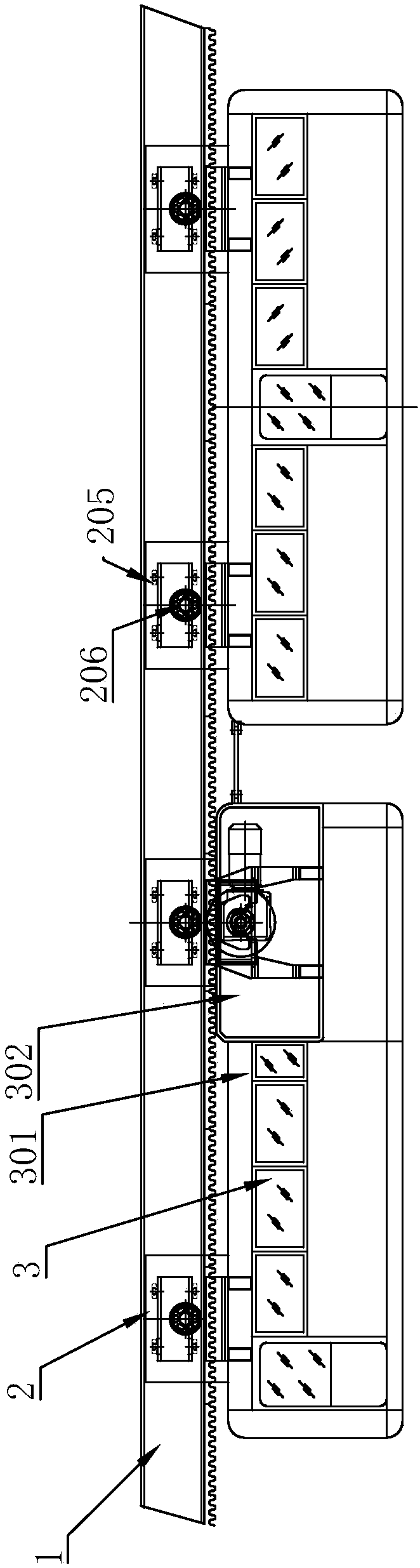 Monorail hanging rail car