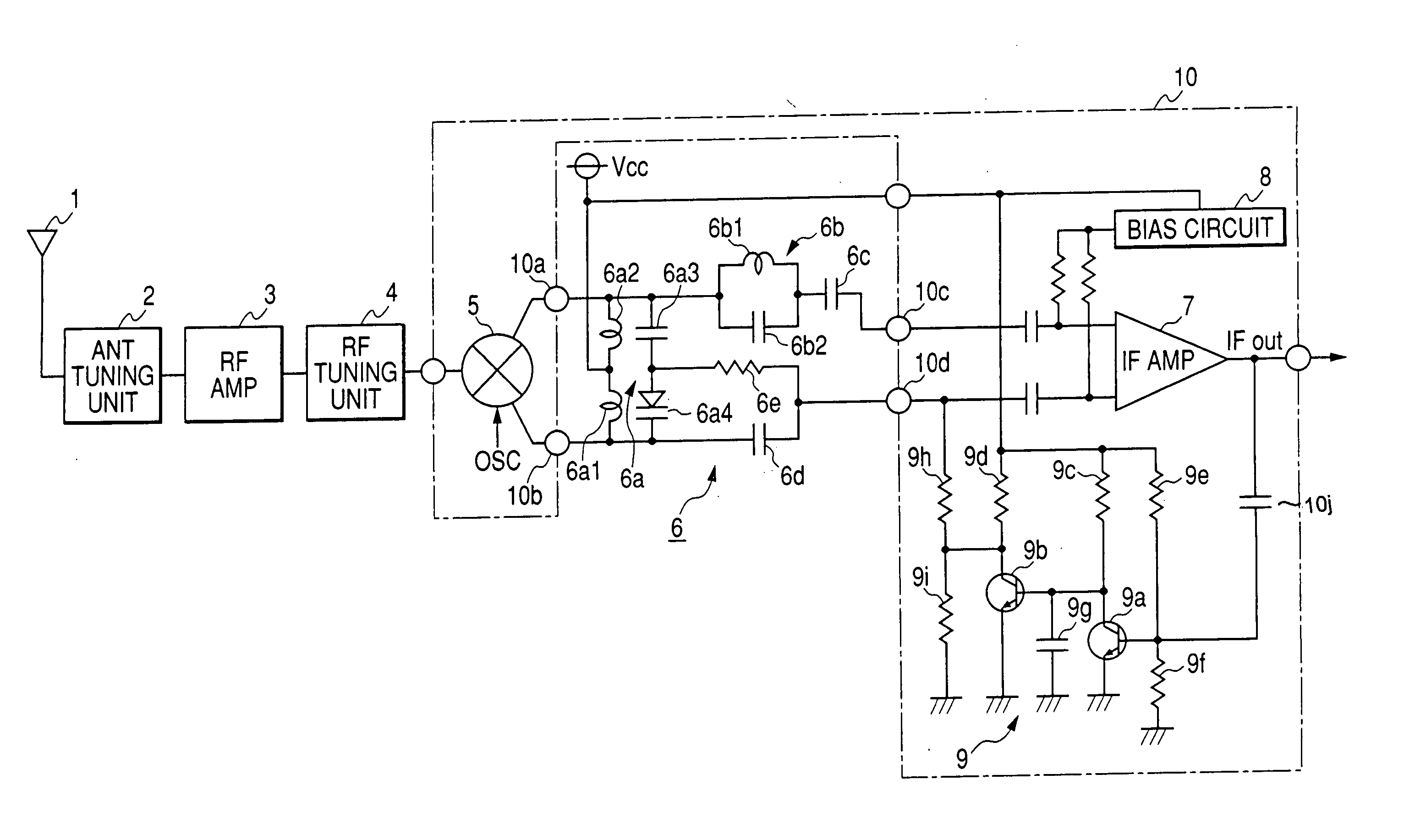 Television tuner which does not deteriorate picture quality even at the time of weak electric field