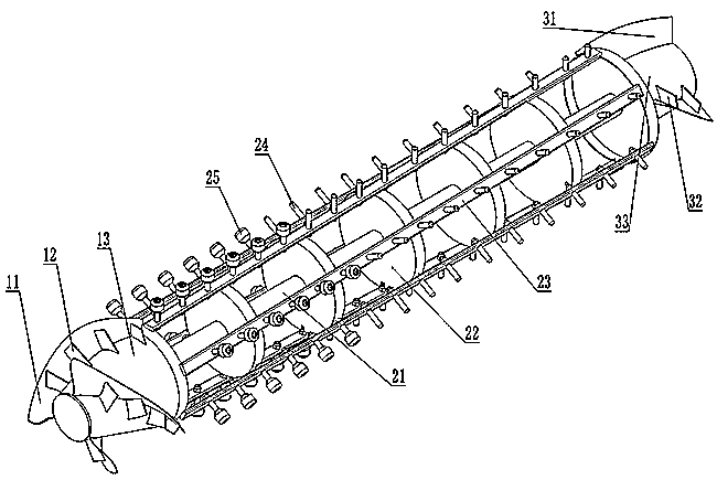 Longitudinal axis flow threshing cylinder for cereal combined harvester