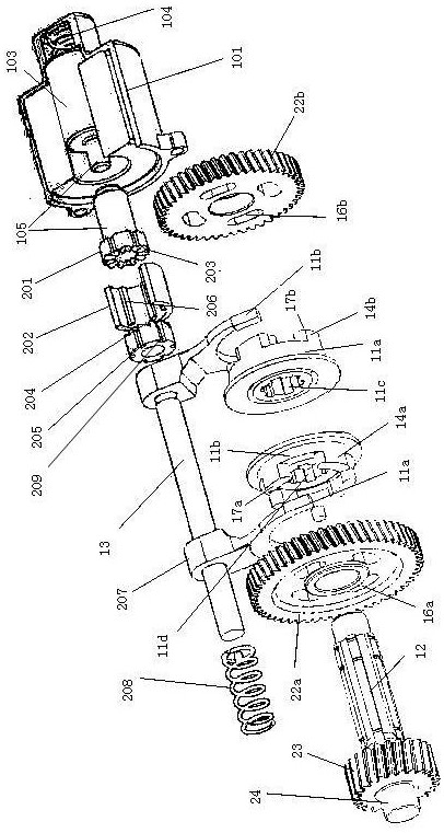 Transmission gear shifting device