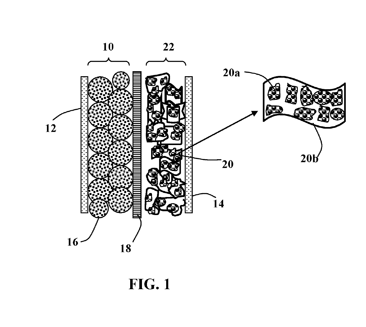 Internal hybrid electrochemical energy storage cell