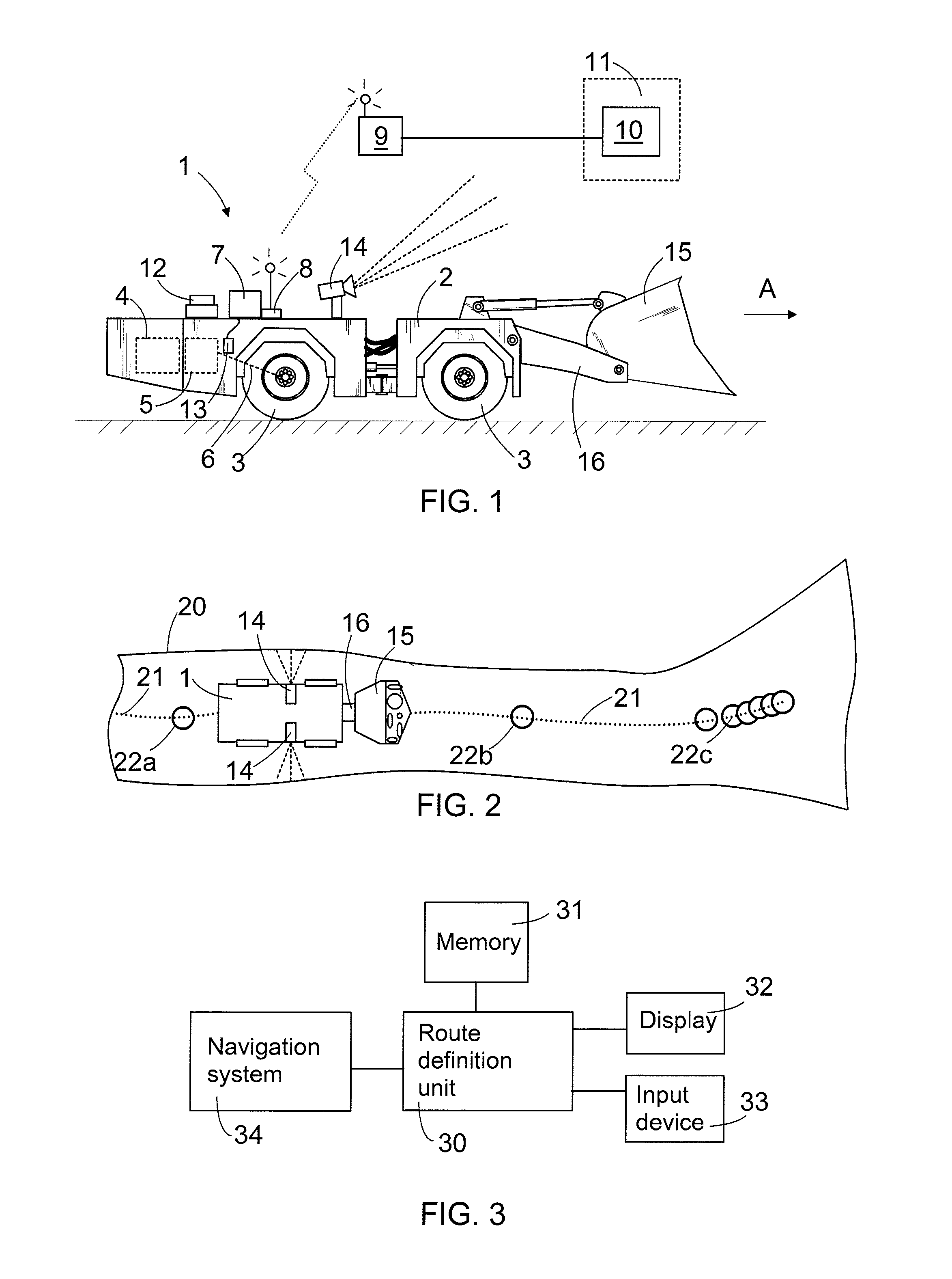 Definition of control data for automatic control of mobile mining machine