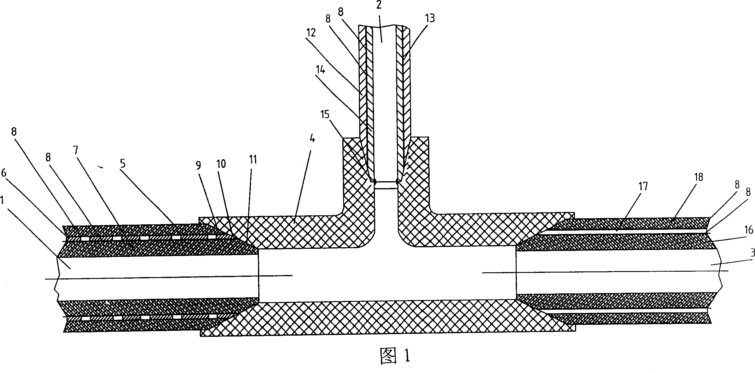 Pipe network for connecting metal composite plastic pipe and plastic pipe