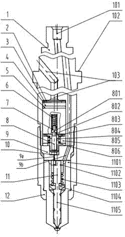 Energy-saving high-pressure common-rail electronic-control oil injector