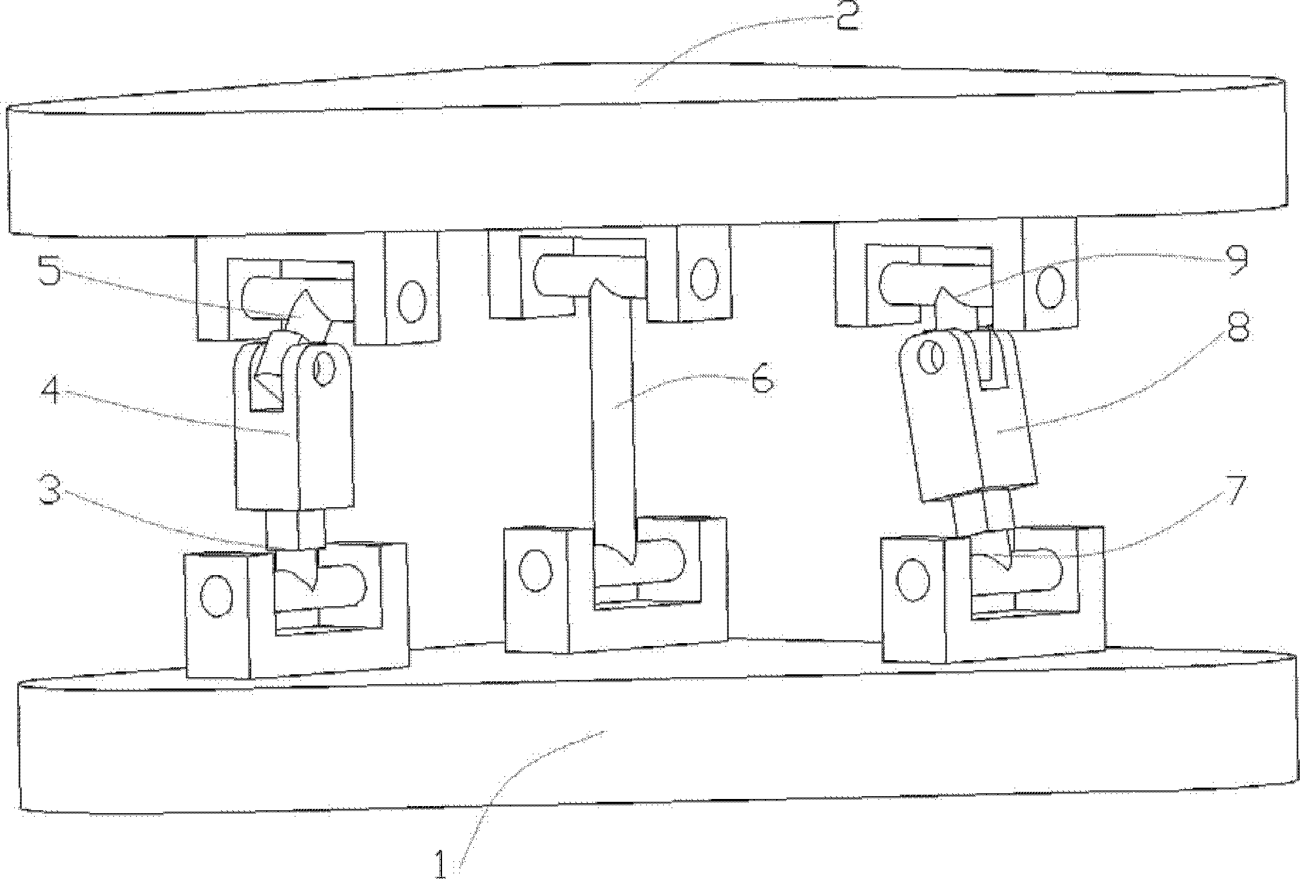 Rotationally decoupling two-degree freedom leveling mechanism