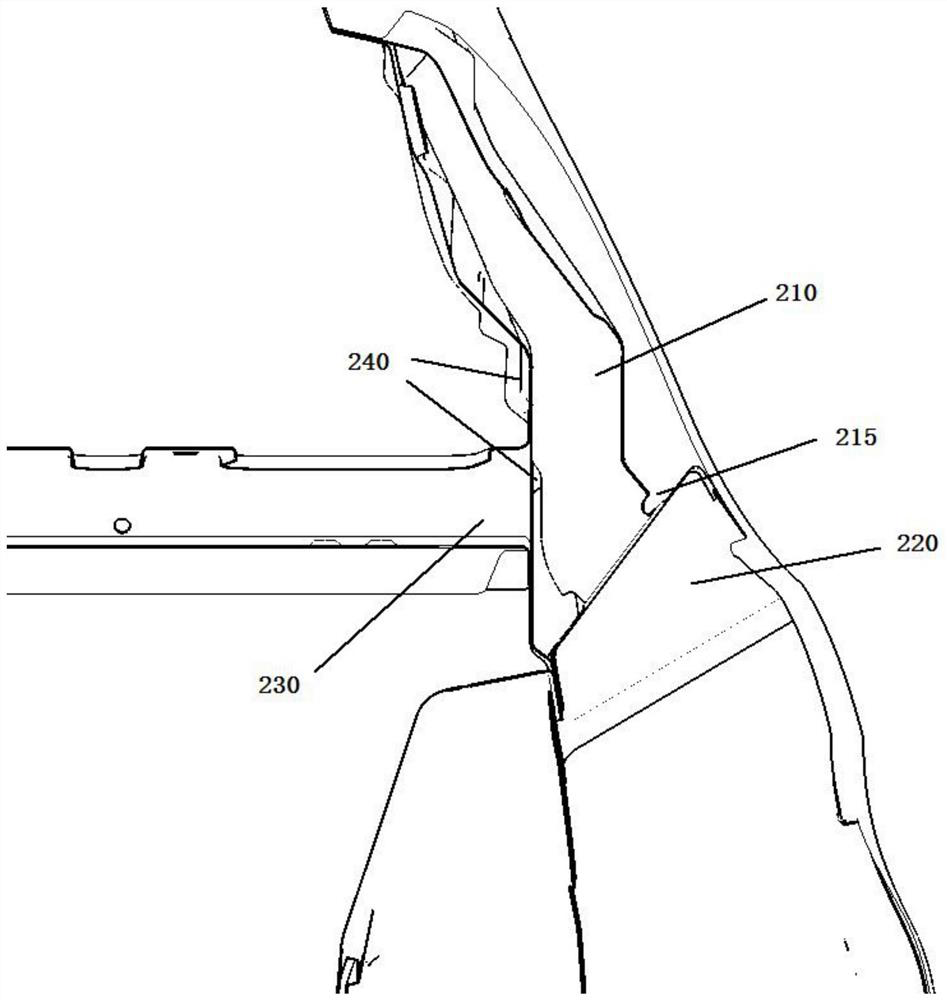 A connection structure for the rear part of the vehicle body and the automobile