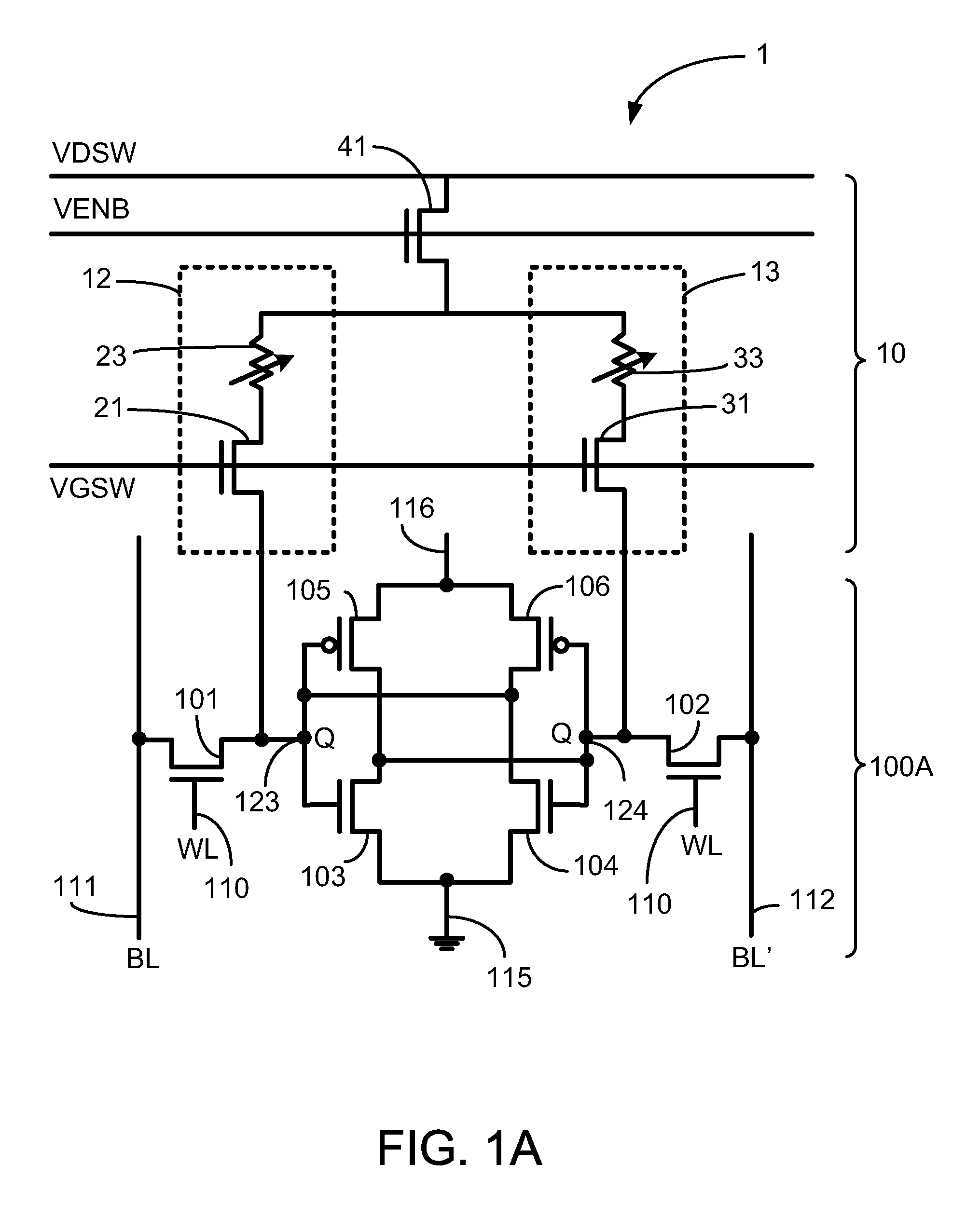 nvSRAM HAVING VARIABLE MAGNETIC RESISTORS