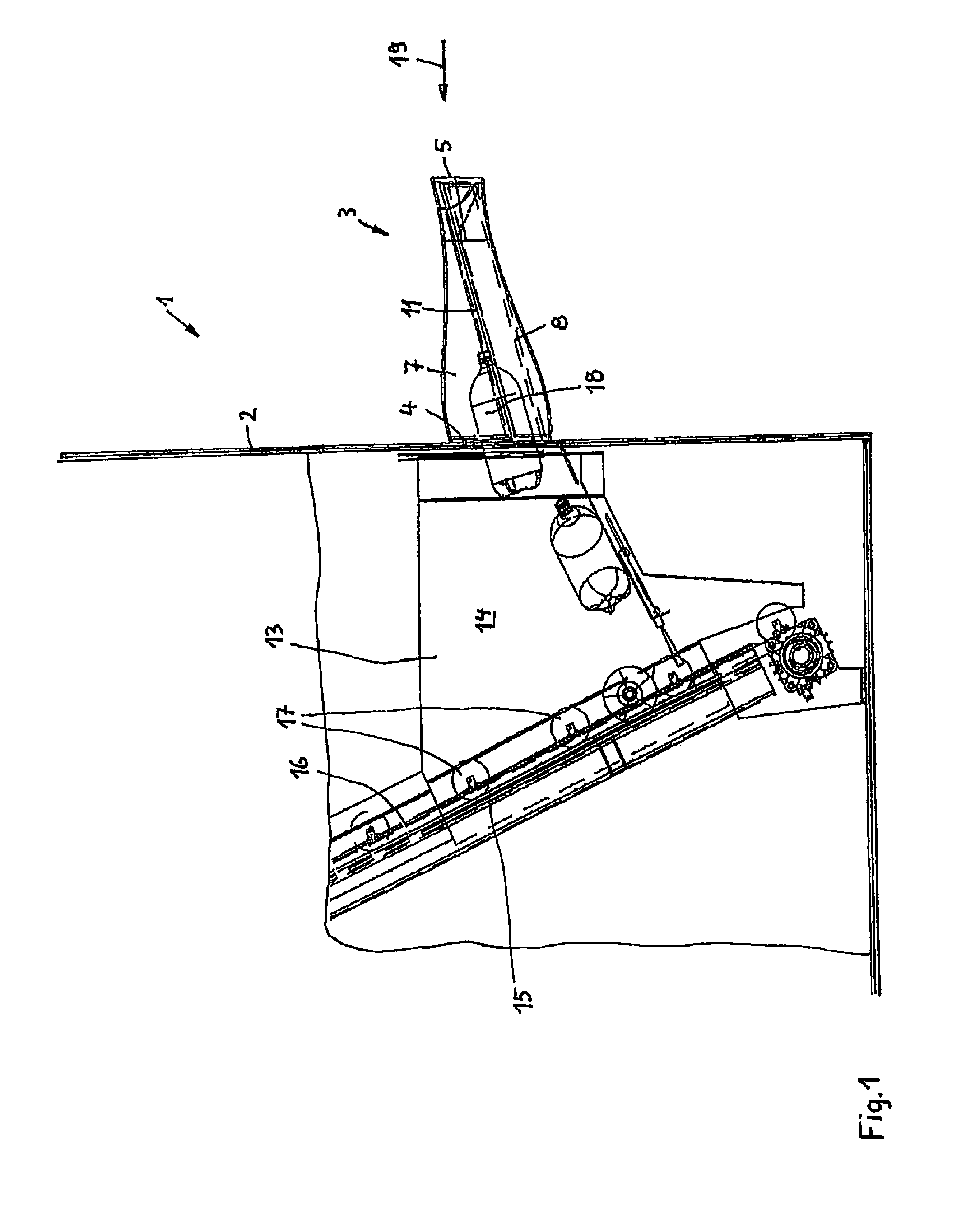 Device for taking back empty containers, in particular plastic bottles and metal cans