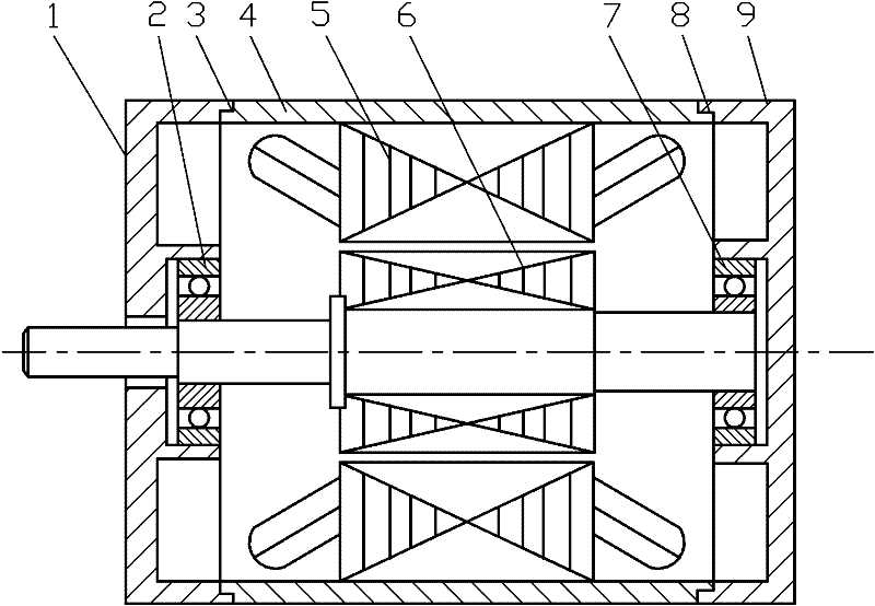 A square motor without casing