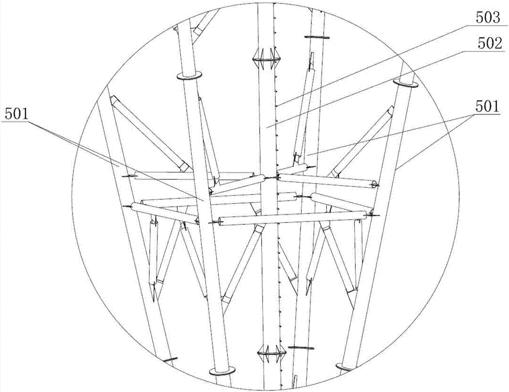 Multi-claw type multifunctional tower system for wind gathering generation