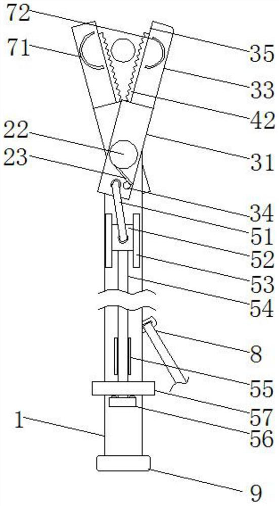 Shearing device for branches near power transmission lines in power system and method of use