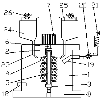 Roller paint device for organic composite insulator and roller paint process of organic composite insulator