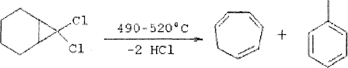 Method for synthesizing cycloheptatriene