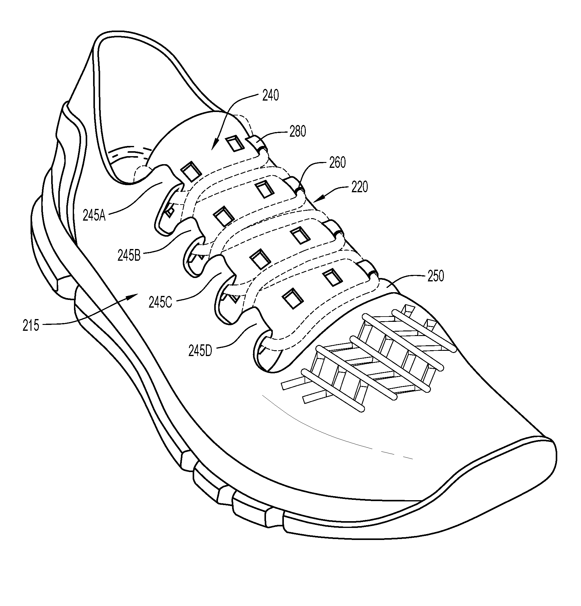 Footwear Including an Adaptable and Adjustable Lacing System