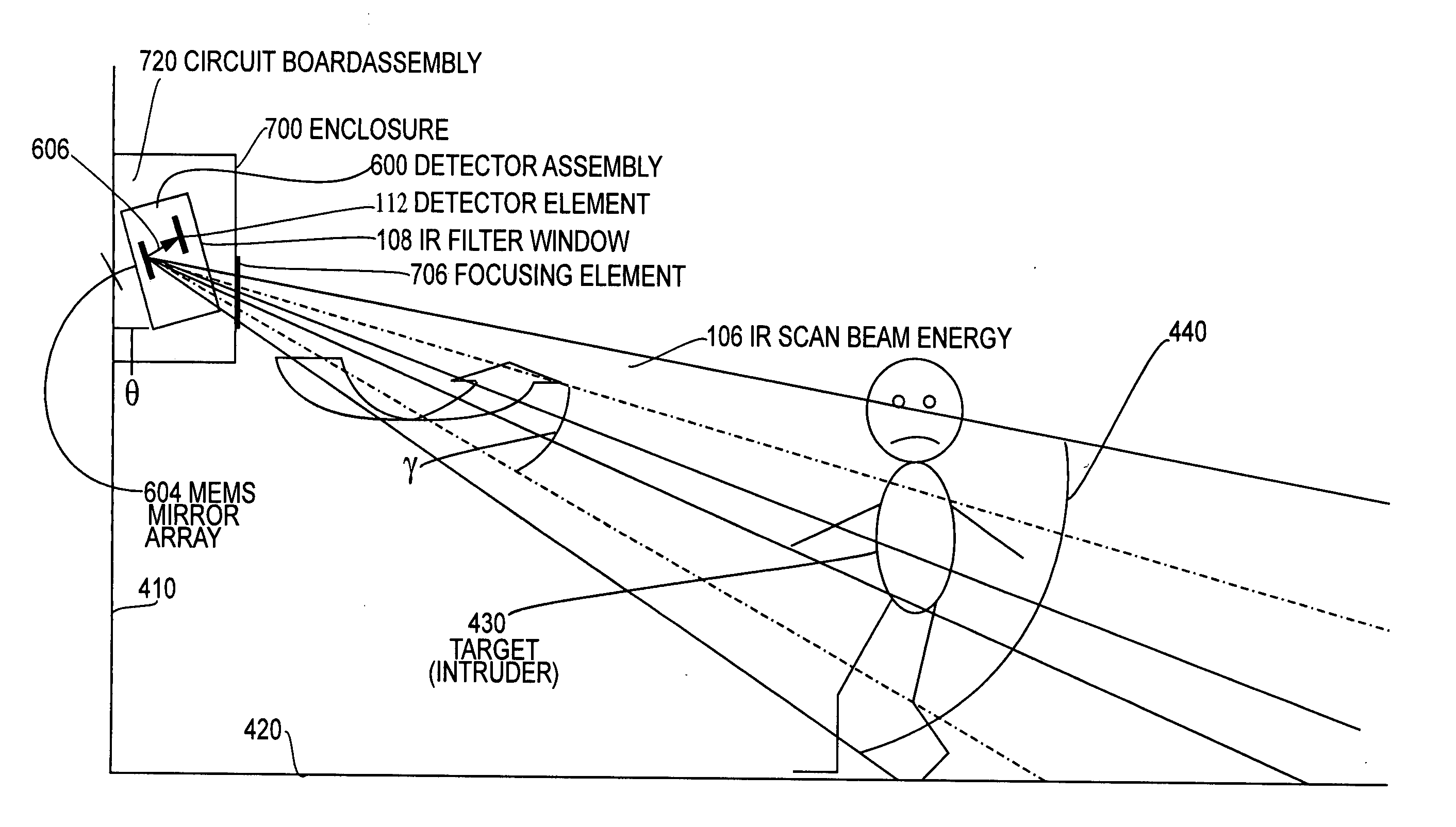 MEMS based space safety infrared sensor apparatus and method for detecting a gas or vapor