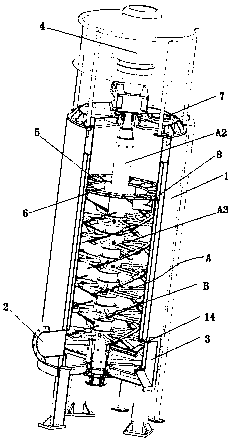 Vertical drying-and-granulating integrated equipment and working method thereof