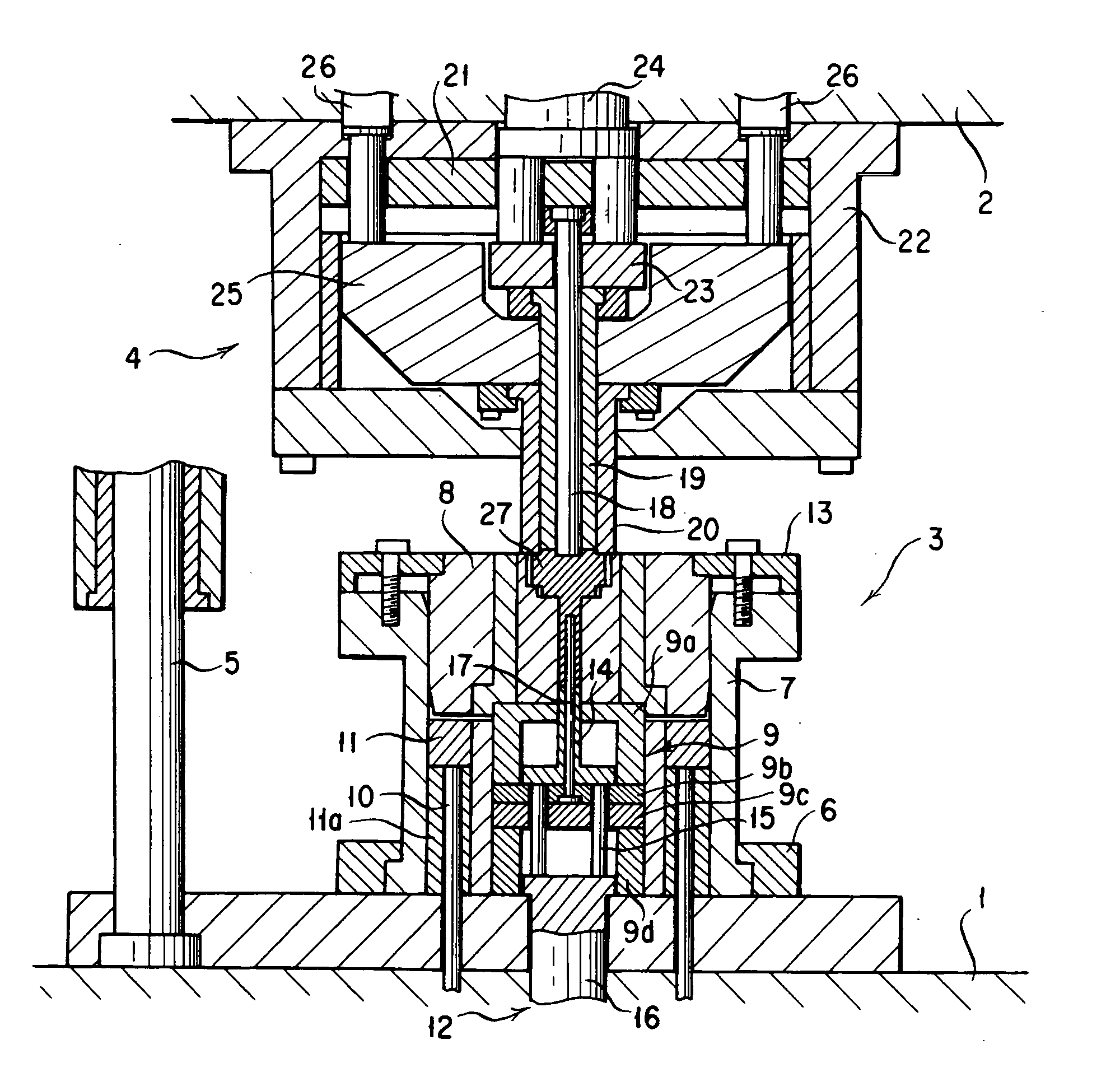 Lower die assembly in pressing machine