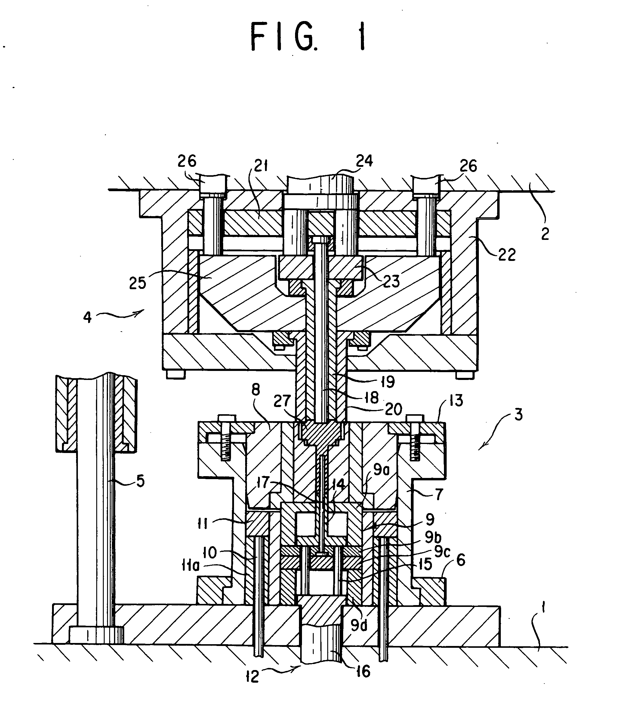 Lower die assembly in pressing machine