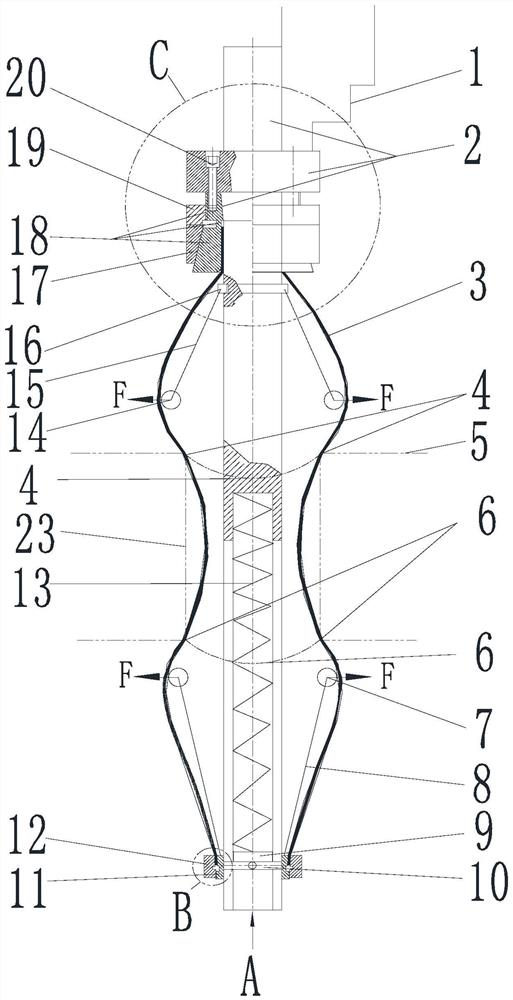 Device for simultaneously removing burrs at inner and outer orifices of cross hole