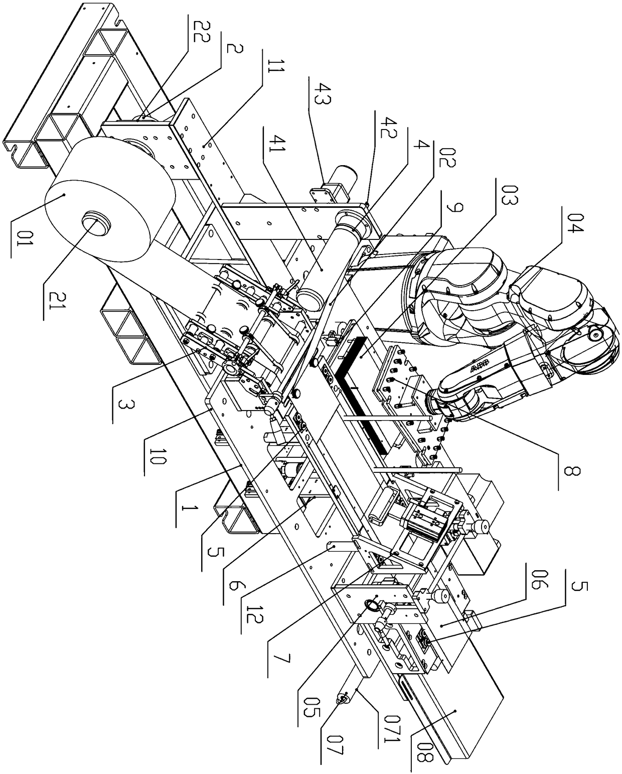 Roll type double-sided adhesive tape and sheet type aluminum foil attaching device