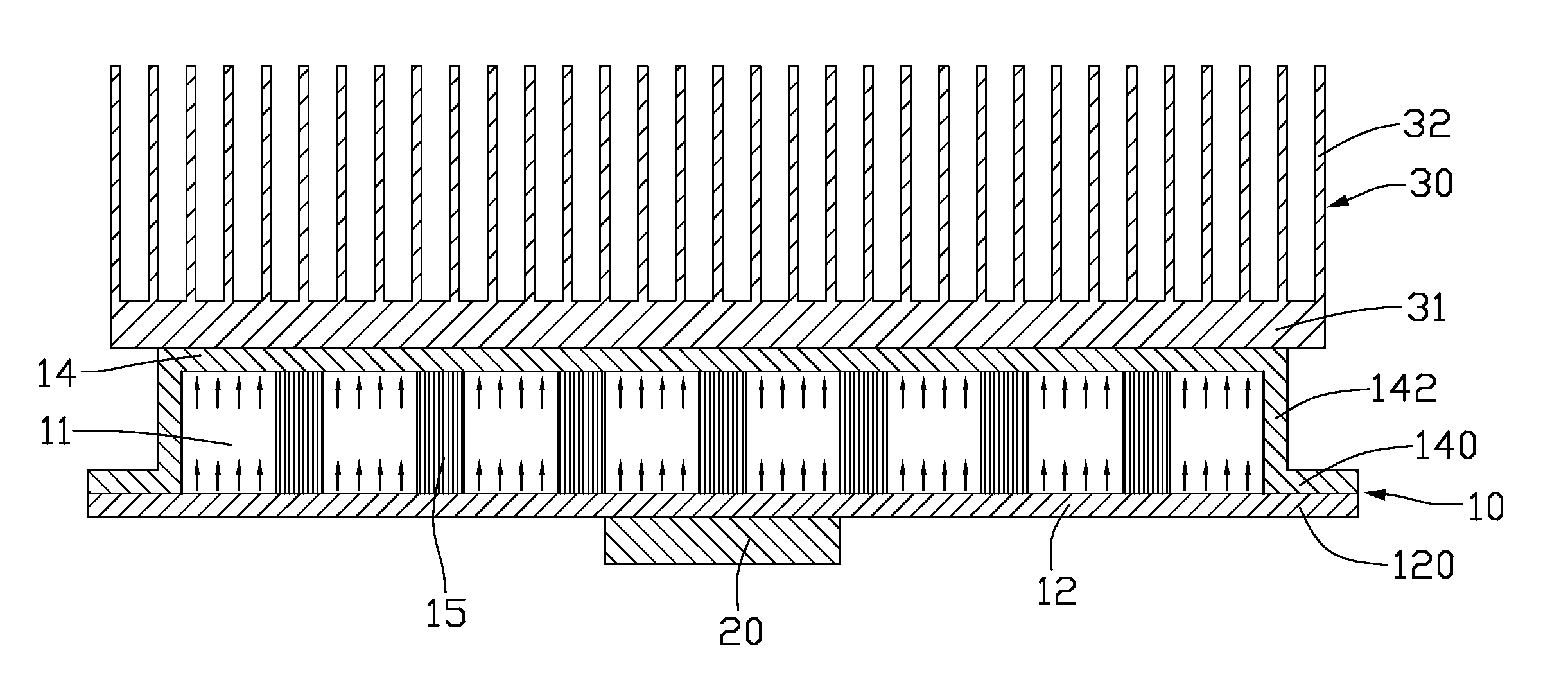 Heat spreader with vapor chamber defined therein