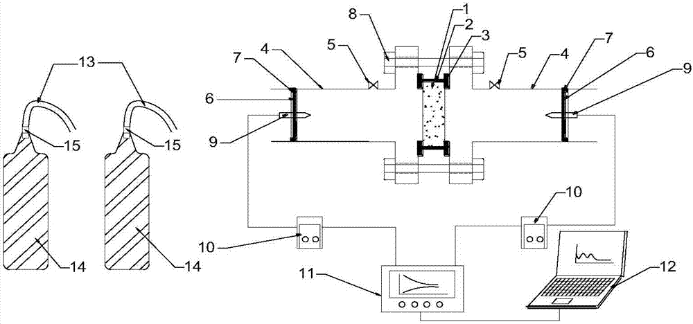 Method for determining oxygen diffusion coefficient in cement-based material and test device