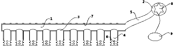 Clothes airing pole with clamping steps and temperature control device