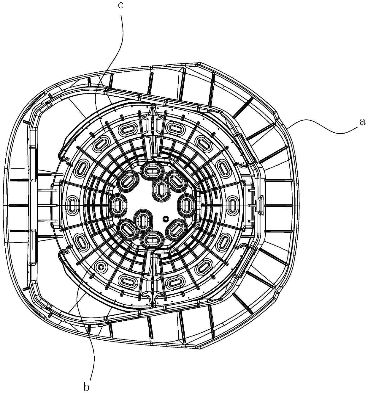 Four-station turntable type hot air welding machine and welding method thereof