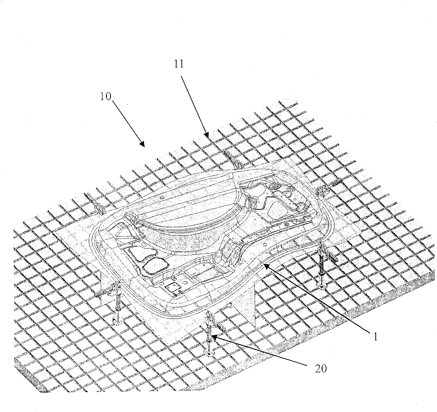 Laser cutting positioner of drawn component