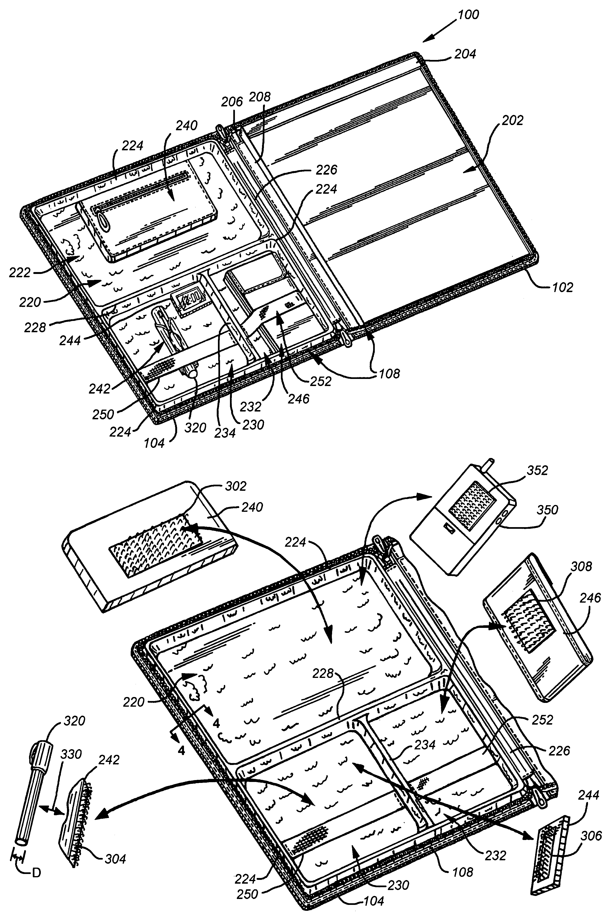 Padfolio with compartmentalized interior