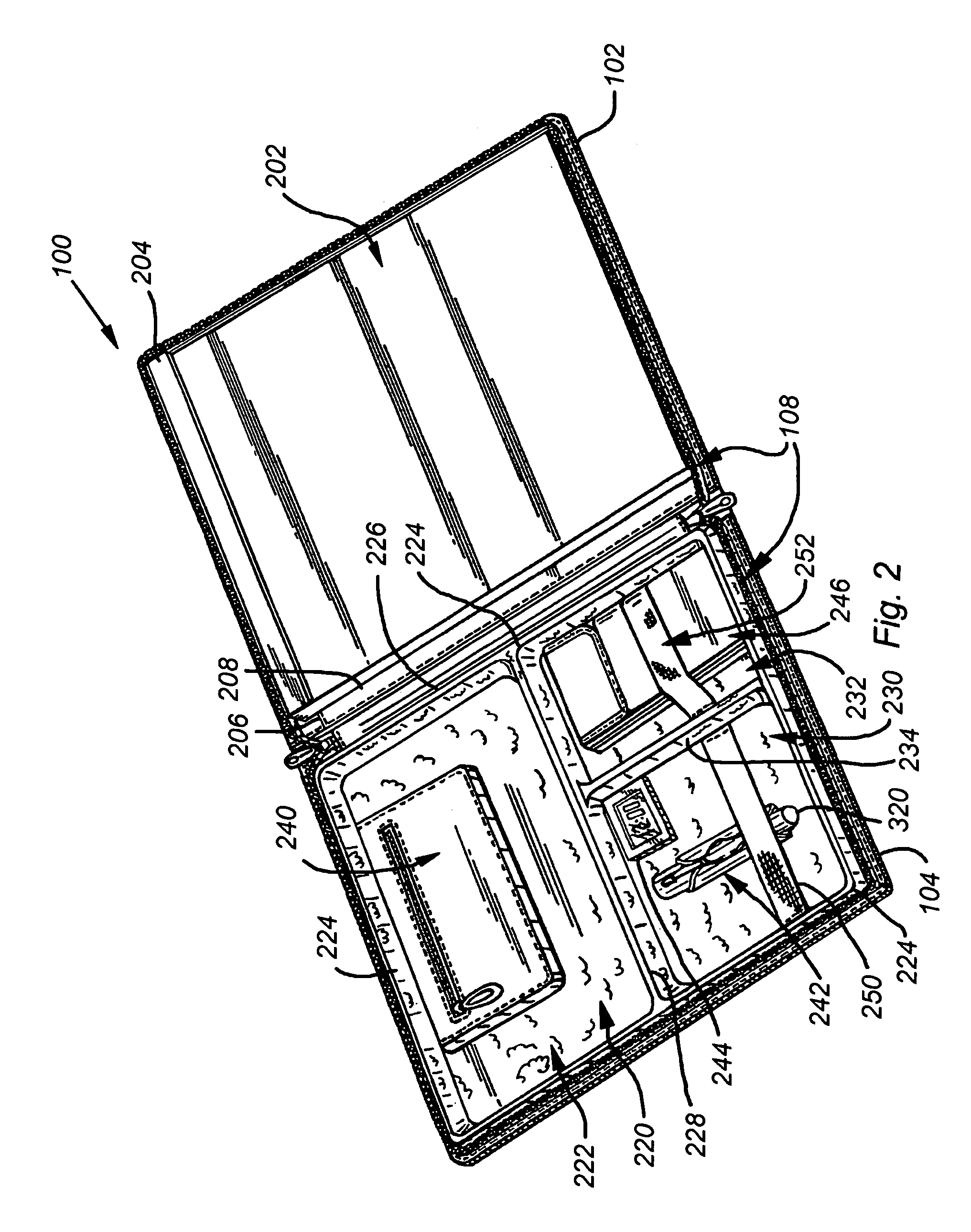 Padfolio with compartmentalized interior