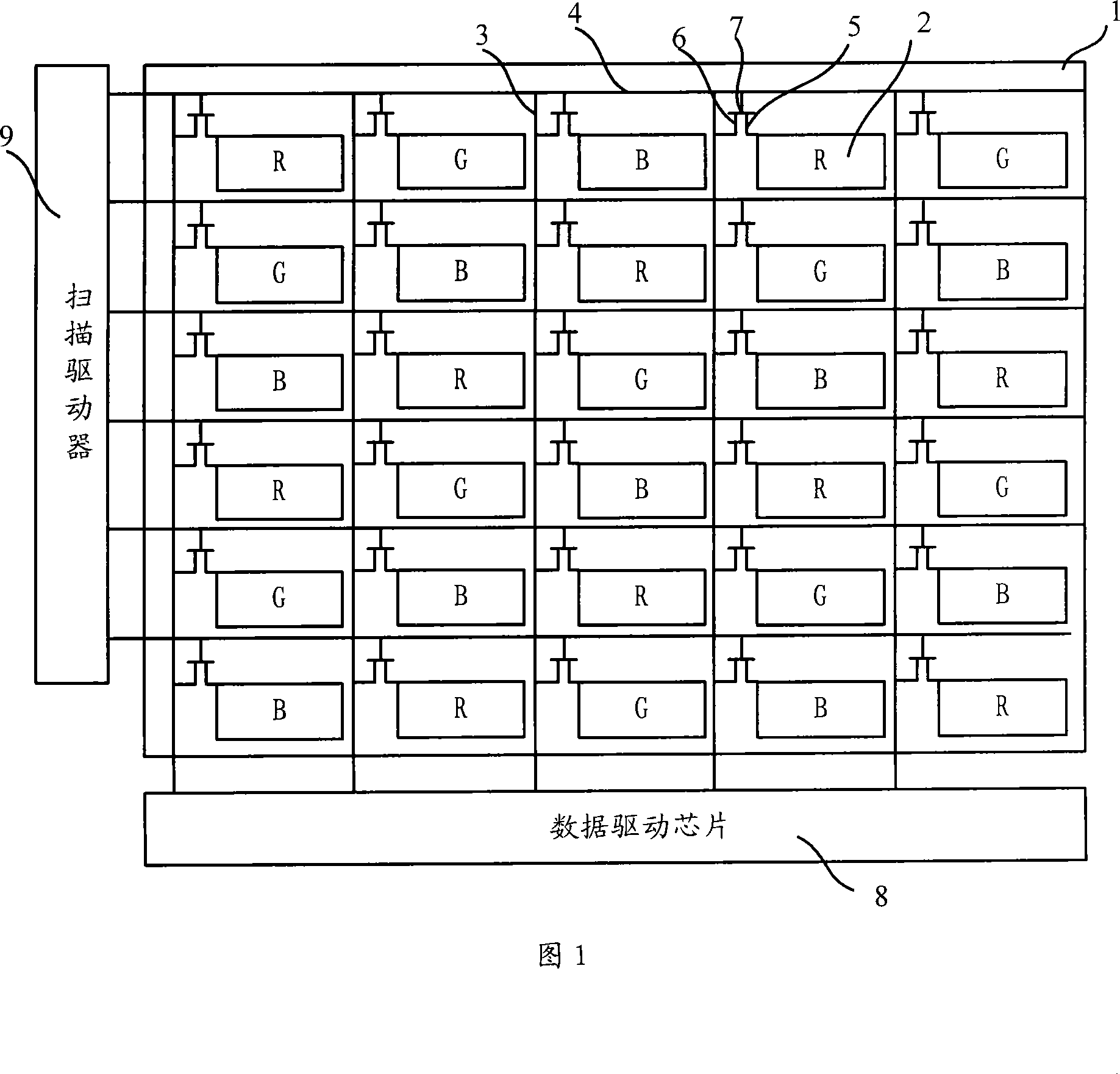 Array substrate of LCD device and its driving method