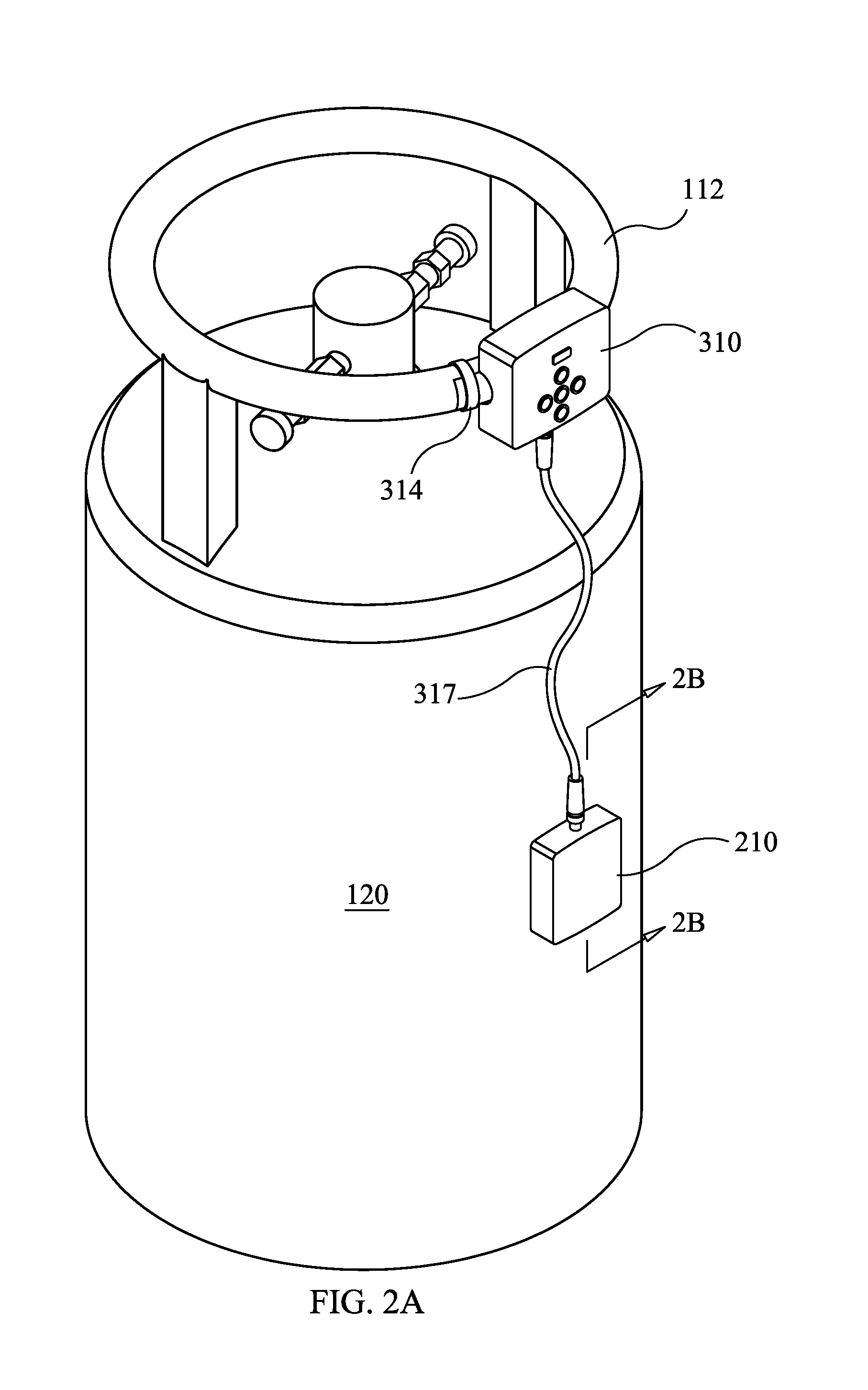 Tank-in-tank container fill level indicator