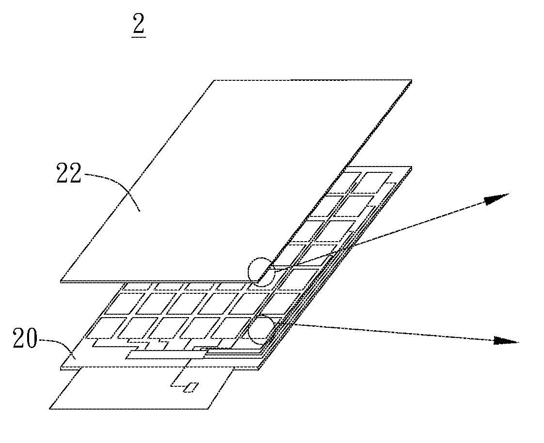 Capacitive force sensing touch panel